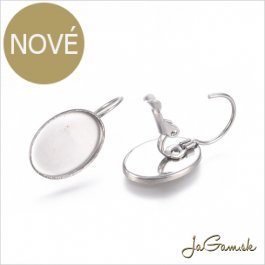 Náušnicové zapínanie s lôžkom 10x14mm CHIRURGICKÁ OCEĽ, 2ks (CH1614)